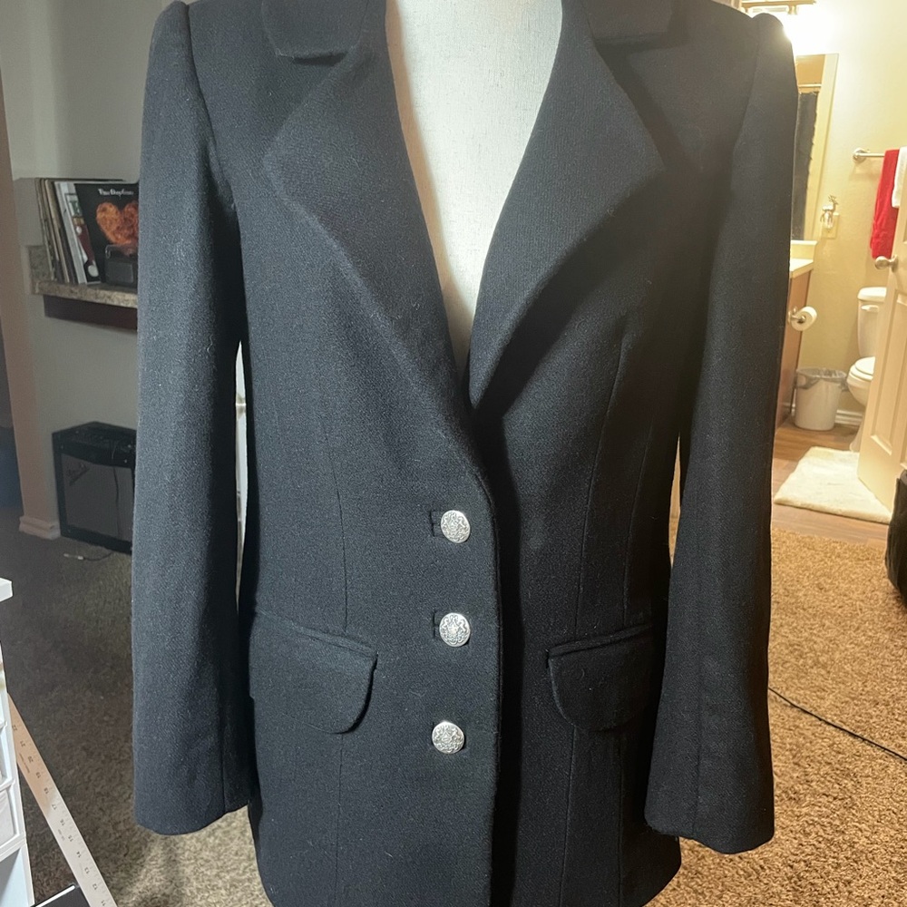 Real Wool Black Women's Blazer